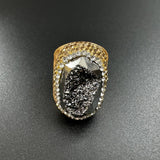 Druzy Rhinestone Alloy Rings: Gold-Gun Metal