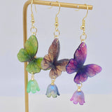 Multi Style Colorful Butterfly Flower Charm Dangle Earrings: B