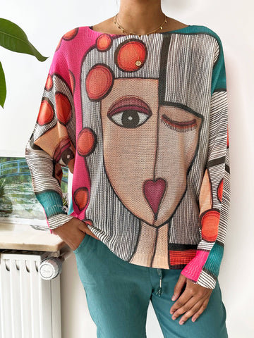 29F12H57-129-Printed knit sweater