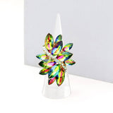 Marquise Crystal Cluster Stretch Ring: Gold Orange