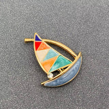 Sailboat Enamel Brooch