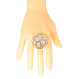 Gold Clear Oval Crystal Ring: Color / Gold / Adjustable