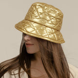 Shiny Quilted Bucket Hat
: Silver