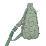 Quilted Stylish Lightweight Puffer Sling Bag: GRN / ONE SIZE