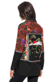 AD925-B MIX MEDIA EMBROIDERED JACKET WITH MULTI COLOR BELT: M