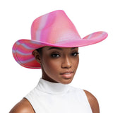 Cowboy Hat Iridescent Fuchsia Fashion Hat: Fuschia / Multi Tone / One Size