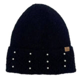 Women's Solid Color Peal Knitted Beanie Hat: LAV / One Size