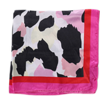 Abstract Animal Print Satin Scarf: Blue