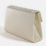 Rhinestone Trim Envelope Clutch Bag: S