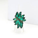 Marquise Crystal Cluster Stretch Ring: Gold Orange