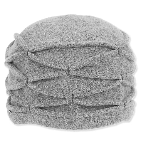 Gray textured beanie on a white background