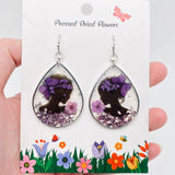 Bowtie Floral Decoration Beauty Girl Dangle Earring - PDF: Orange