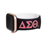 DST Sorority Black 1913 Watch Band Strap Women: Black / Rhodium / Adjustable