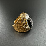 Druzy Rhinestone Alloy Rings: Gold-Gun Metal