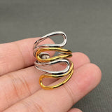 Two Tone Irregular Line 18K Gold Plated S.Steel Ring - FGS