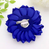 Pearl Pointed Flower Ribbon Brooch / Hair Clip: Purple