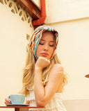 Abstract Splash Print Satin Scarf: Pink