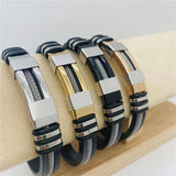 Men's Silicone Titanium Steel  Bracelet: Silver