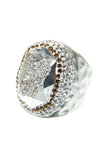 Druzy Rhinestone Alloy Rings: Gold-Gun Metal