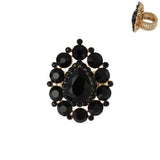 Drop Gem Stone Stretch Ring: Burgundy