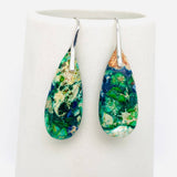 Colored Emperor Stone Geometric Agate Chakra Earrings - CS: C