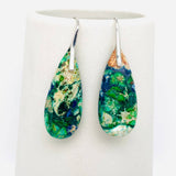 Colored Emperor Stone Geometric Agate Chakra Earrings - CS: F