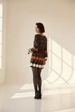 Lunar Orbit Mini Dress : Orange/Green / L