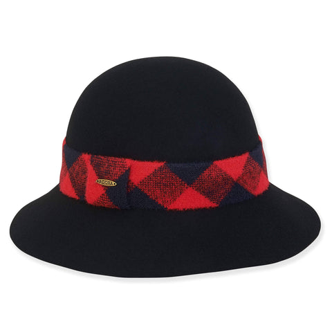 Black, Wool Felt Bucket, Brim 2.75"