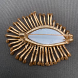 Rhinestone Inlaid Big Eye Brooch
