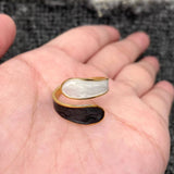 Two Tone Enamel 18K Gold Plated SS Adjustable Ring - FGS