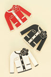 Fashionista Flower Cardigan Brooch Pin: Blue