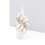 Marquise Crystal Cluster Stretch Ring: Gold Orange