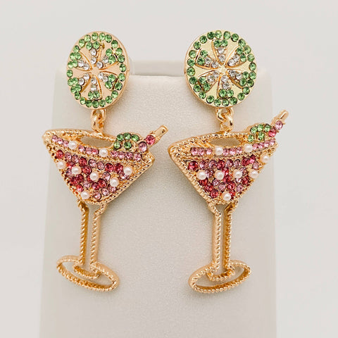 Cocktail Time Rhinestone Earrings