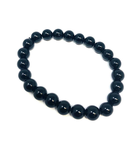 #61 Black Obsidian Bead Bracelet