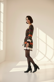 Lunar Orbit Mini Dress : Orange/Green / S