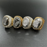 Druzy Rhinestone Alloy Rings: Gold-Gun Metal