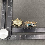 Rhinestone Inlaid Enamel Eye Stud Earrings