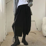 Women's Plus Size Wide Leg Baggy Casual Pants: Black / XL