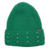 Women's Solid Color Peal Knitted Beanie Hat: LAV / One Size