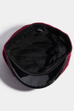 Faux Leather Trim Cabbie Cap: GR