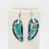 Colored Emperor Stone Geometric Agate Chakra Earrings - CS: F
