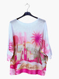 CX 998-02 - Printed Mesh Top: Fuschia