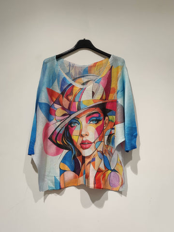 PESS PRINT PE25 woman shiny hat: Multicoloured / T(36-42)