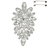 Floral Geo Shape Jeweled Cluster Brooch Pin : Christmas