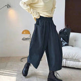Women's Plus Size Wide Leg Baggy Casual Pants: Black / XL