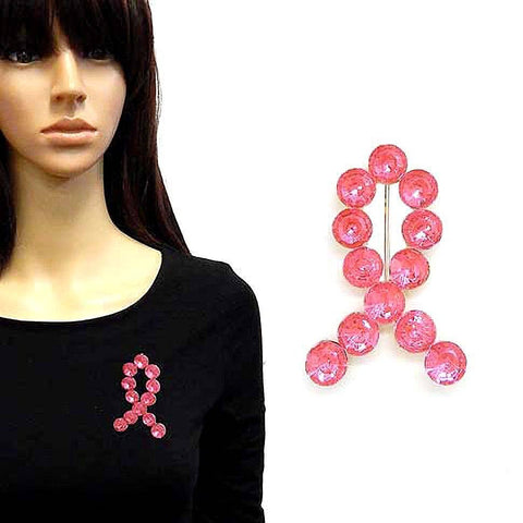 Pink Ribbon Breast Cancer Awareness Brooch