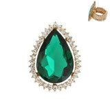 Tear Drop Gemstone Stretch Ring: Royal