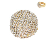 Crystal Rhinestone Pave Dome Stretch Ring: Red