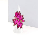 Marquise Crystal Cluster Stretch Ring: Gold Orange