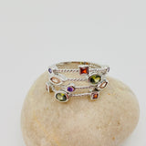 Women Copper Inlaid Colored Cubic Zirconia Ring: 8